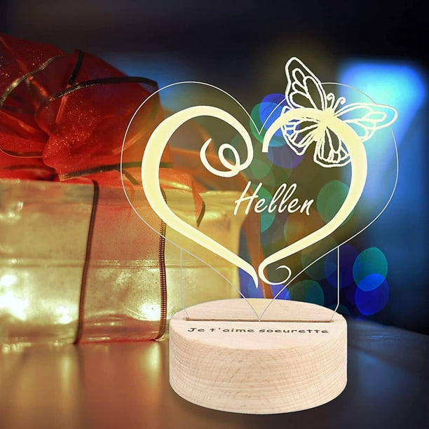 Personalized Butterfly Night Light 3d Illusion Lamp Custom Led