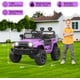 thumbnail image 2 of Historyli Camión eléctrico de 12 V con control remoto para padres, luces LED y suspensión de resorte, color morado, 2 of 7