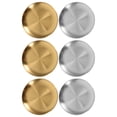 thumbnail image 1 of Miangastore Silver Round Metal Dinner Plates for Festive Occasions 6 Pcs 6 Inch, 1 of 8