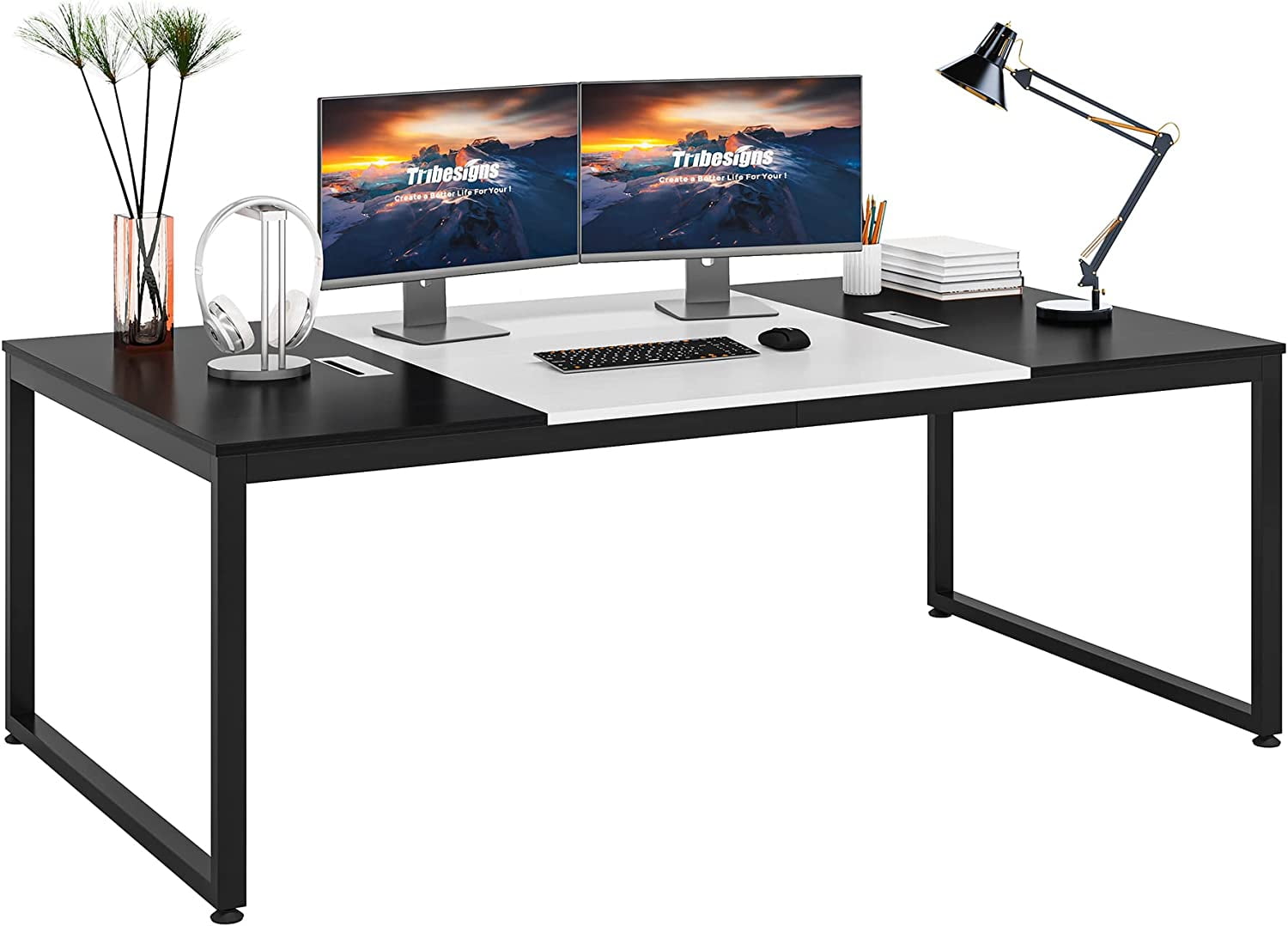 Tribesigns 70.8 Inch Modern Executive Desk, Large Workstation Office