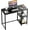 Black, variant on SINPAID 40'' Oak Computer Desk with Shelves, Sturdy Light Wood Desks with Storage Space, Modern Gaming Desk Study Writing Laptop Table, Beige