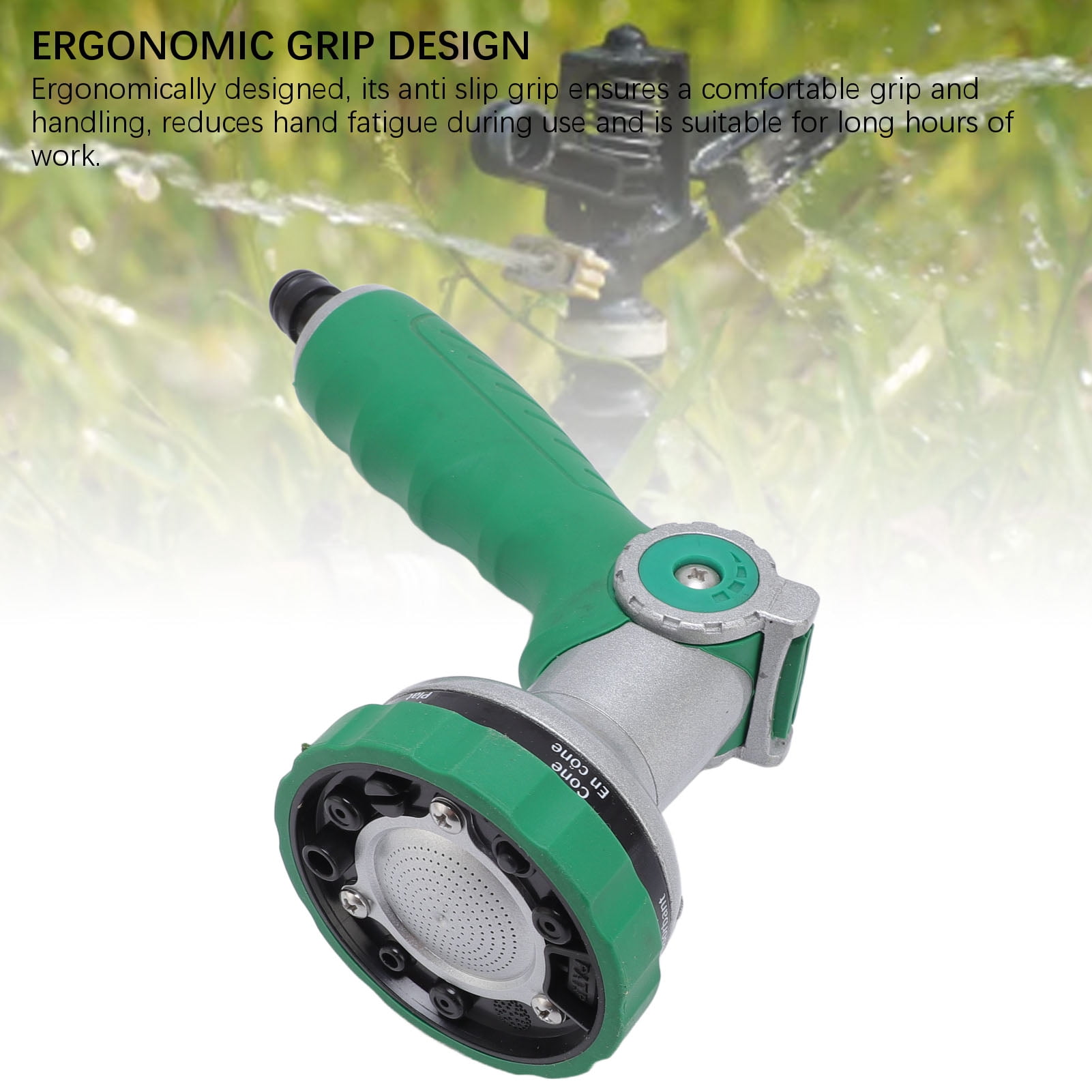 BOKYAN Garden Hose Nozzle, 6-Pattern Slip Resistant Ergonomic Grip High Pressure Water Sprayer (8.27 in / 21 cm) for Washing Cars, Watering Flowers, and Patio Cleaning