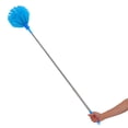 thumbnail image 4 of Plumero telescópico con mango extensible, lavable, reutilizable, para techos altos, telarañas y ventiladores, para uso doméstico, color azul cielo., 4 of 6