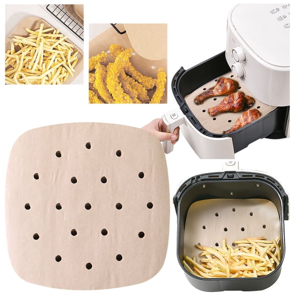 Air Fryer Parchment Paper Sheets Perforated Greaseproof Baking Liners 100 Count Non-Stick Cooking Disposable 100PCS