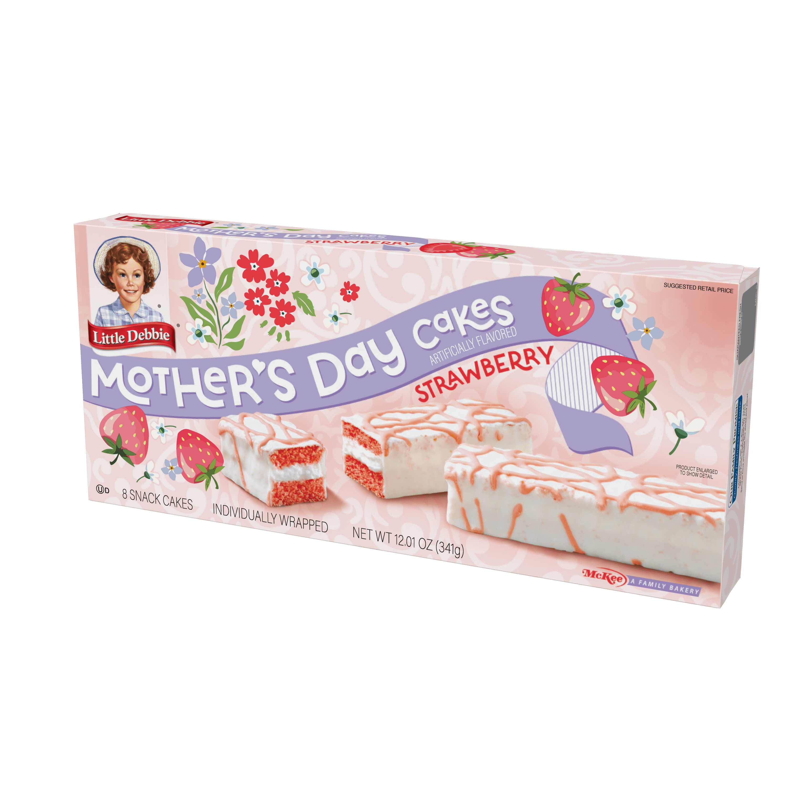 Little Debbie Mother's Day Cakes | Strawberry | 4 Boxes, 32 Individually Wrapped