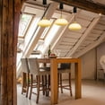 thumbnail image 5 of FSLiving Adjustable Height J Type Track Light Pendants Natural Wood E26 Socket Pumpkin Chandeliers Milk White Glass Shade 4 Ft Cord, Dimmable for Kitchen Island Planting Customizable, 5 of 7