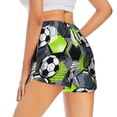 thumbnail image 4 of Picia Football Pattern Women's 2 in 1 Athletic Running Shorts High Waisted Workout Casual Gym Sweat Shorts with Comfy Liner Zipper Pockets-Large, 4 of 9