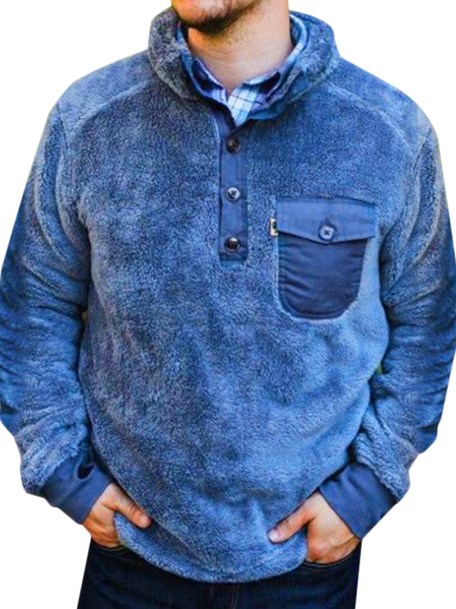 Men's Long Sleeve Teddy Bear Fur 