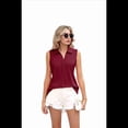 thumbnail image 2 of Blusas Sin Mangas para Mujer - Camisetas Sin Mangas Informales de Verano con Cuello en V, Camisas Holgadas de Cuello Liso, Vino Tinto, XXL, 2 of 10