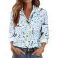 thumbnail image 1 of TaTaai Women Casual Button Down Printed Shirt Long Sleeve Collared Top Ladies Daily Street Office Commute Wear Soft Breathable No Fading Machine Washable Comfortable Blouse Gift, 1 of 6