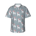 thumbnail image 2 of Xecao Cartoon Poodle Dog print Hawaiian shirt - a stylish short-sleeve button-down for men, perfect for casual beach and tropical outings., 2 of 9