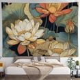 thumbnail image 4 of RKSupls Christmas Tapestry Wall Art, Lotus Flower Hanging Tapestry Decoration for Happy New Year Bedroom, Living Room, Dorm, Apartment Home Decor,80*60in, 4 of 5