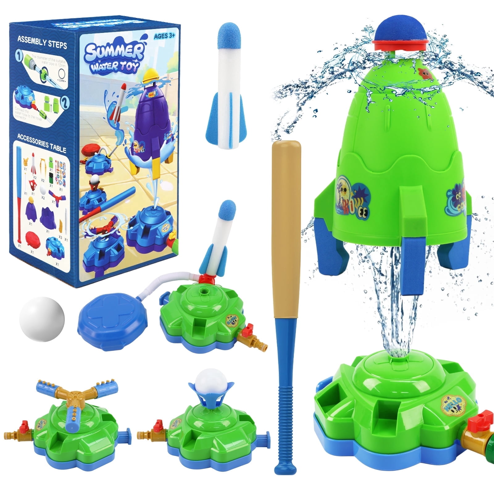Banzai Grand Slam 'N Splash Sprinkler Baseball Game w/ Inflatable