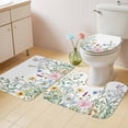thumbnail image 2 of Spring Floral Bath Mat 3 Piece Bathroom Rug Set, Wildflowers Herbs Summer Botanical Non Slip Bath Rug Contour Mat and Toilet Lid Cover, Absorbent Shower Mats Soft Bath Rugs and Mats Sets, 2 of 8