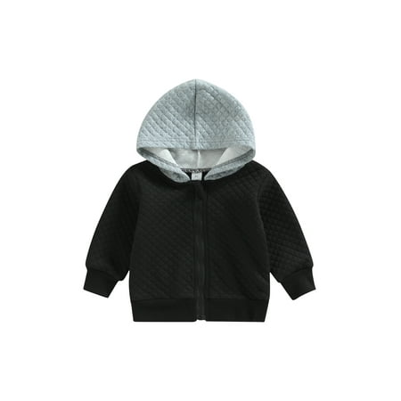 

Huakaishijie Toddler Kid Boys Jacket Long Sleeve Zip up Hooded Fall Casual Full Zipper Jacket Shirt Outwear