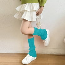 NAISIBABY Girls Leg Warmers, Knitted Thicken Comfort Loose Fit Stretch Fashion Slouch Knee High Sockings Blue Free Size