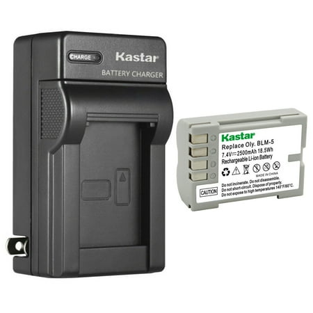 Kastar 1-Pack Battery and AC Wall Charger Replacement for Olympus BLM-5 PS-BLM5 EA-BLM5 Battery Olympus BCM-5 Charger Olympus E-1 E1 E-3 E3 E-30 E30 E-5 E5 Camera Olympus HLD-4 Battery Grip