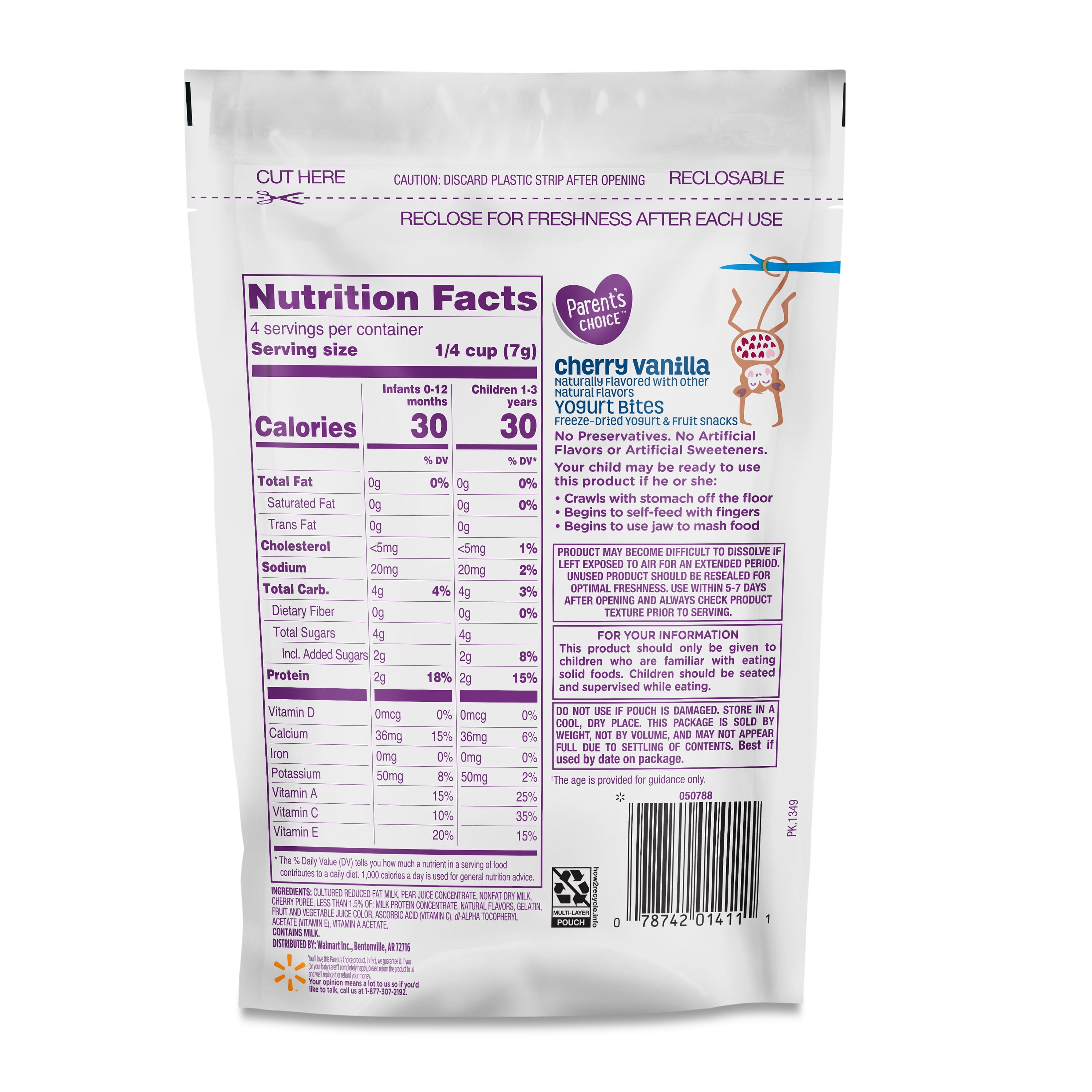 Parent's Choice Yogurt Bites, Cherry Vanilla, Stage 3, 1 oz