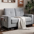 thumbnail image 5 of 53" Loveseat Sofa, Small Couches 2 Seater Couch for Living Room Comfy Modern Sofa for Bedroom Apartment Office, Light Grey, 5 of 5