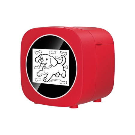 AI Voice Control Instant Thermal Printer, 2.4 Inch HD Screen Portable Mini Printer with 6 Art Styles, DIY Drawing Printer for Birthday Creative Gift,Red