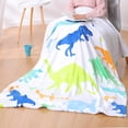 thumbnail image 4 of Dinosaur Throw Blanket for Children, Dinosaur Pattern Sherpa Plush Fleece Blanket Soft Cozy Cartoon Blankets for Kids (Dinosaur 11, 60" x 80"), 4 of 6
