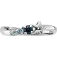 thumbnail image 4 of Sterling Silver Ss Rhodium London And Lt Swiss Blue Topaz Cz Star Curve Ringsize 6 (Width 1.89) - Jbsp, 4 of 5