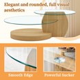 thumbnail image 4 of JUFU 47'' Modern Oval Glass Coffee Table, 2-Tier Living Room Table with Natural Wood Color Base, 4 of 11