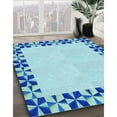 thumbnail image 3 of Ahgly Company Machine Washable Indoor Rectangle Transitional Blue Area Rugs, 5' x 7', 3 of 7