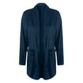 thumbnail image 3 of Ozmmyan Womens Long Sleeve Cardigan Open Front Loose Outerwear Solid Blouse Coat Tops Pockets Sweater, 3 of 5