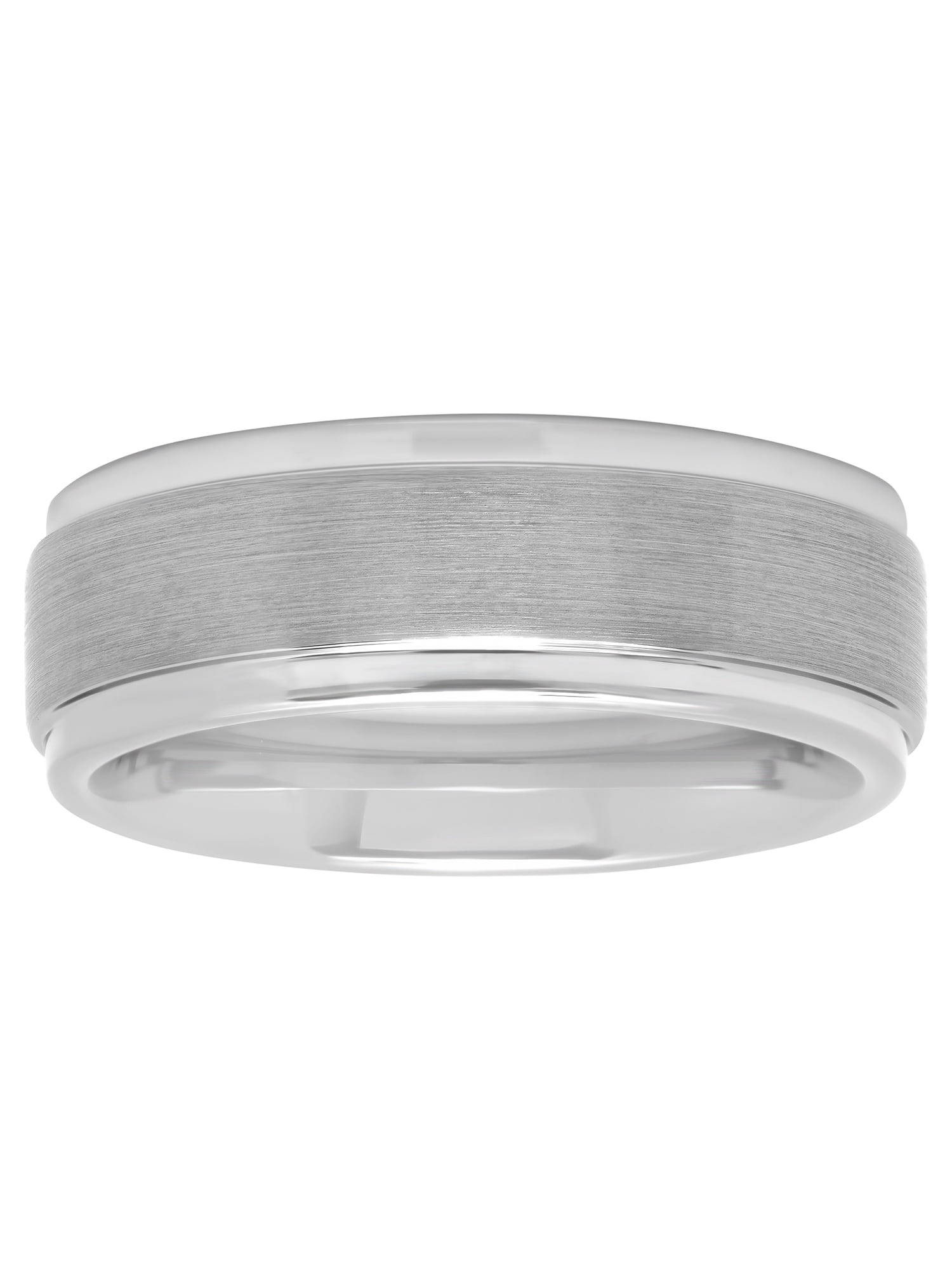 Mens Tungsten 8MM Satin and Polished Finish Wedding Band
