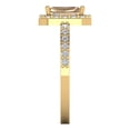 thumbnail image 3 of Clara Pucci 14K Yellow Gold Solid Gold YellowMoissanite Halo Anniversary Ring for Women - 1.92 cttw Emerald Cut, 3 of 8