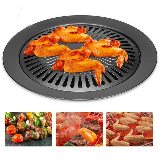  Portable Indoor Barbecue BBQ Grill Pan Smokeless Stove top  12.5 With Removable Plate Ideal For Electric Gas Stoves, Non Stick, Easy  Clean Up for Steak, Fish, Chicken & Vegetables Backpacking