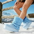 thumbnail image 4 of GJPBGK Women’s Warm Fuzzy Knit Mid-Calf Winter Snow Boots Cozy Outdoor Footwear Platform Flat Comfort Outdoor Winter Fashion Boots, 4 of 8