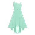 thumbnail image 1 of Miaeowve Robe Haute Basse à Sequins pour Filles Robe Sans Manches en Chiffon Froncée pour Mariage Bal Formel Vert Menthe 12, 1 of 7