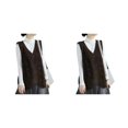 thumbnail image 4 of Guardoinrt Comfortable And Breathable Knit Sweater Vest For Men For Layering Cotton Sleeveless Vest Cardigan Classic Sweater Style Brown 2Set, 4 of 6