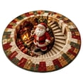 thumbnail image 3 of Optical Illusion Christmas Rug, Round Santa Claus Visual Effect Doormat, Non Slip Holiday Floor Mat for Entryway Living Room, 60cm Winter Carpet, 23.62x23.62 inch, 3 of 9