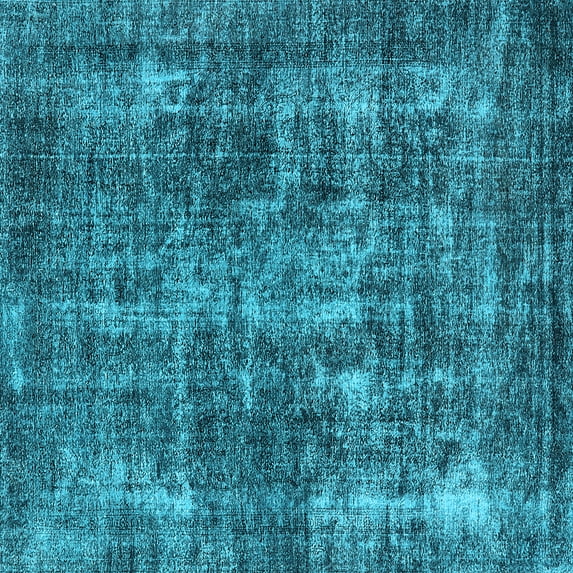 Ahgly Company Indoor Square Oriental Light Blue Industrial Area Rugs, 6' Square