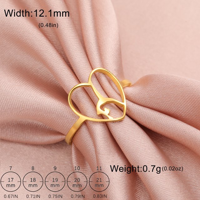 Deng Anillo de acero inoxidable con forma de coraz贸n para mujer, sortija de bailarina de Ballet, gimnasia r铆tmica, equipo deportivo, joyer铆a Para Hija
