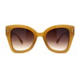 thumbnail image 1 of Womens Oversize Butterfly Thick Horn Rim Plastic Sunglasses Beige Brown, 1 of 4