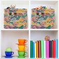 thumbnail image 6 of Yayeee Canvas Storage Basket with Handles for Shelves Fabric Bins Closet Organizer, Yellow Floral Wave, 6 of 8
