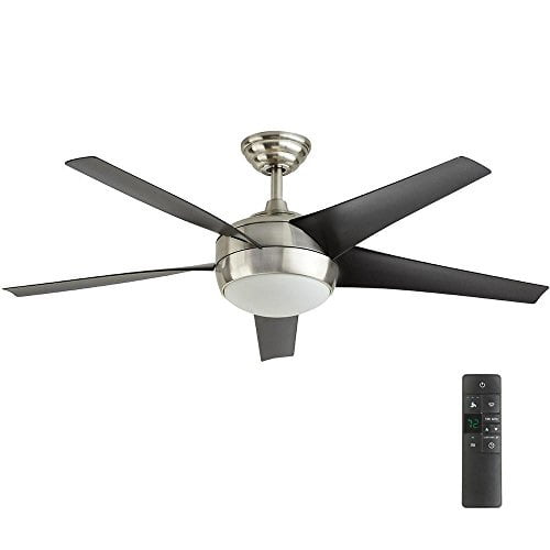 Home Decorators Collection Windward IV 52” Brushed Nickel LED Ceiling Fan with Light Kit