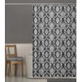 thumbnail image 5 of S4Sassy Black Stripe & Vector Design Damask Decorative Waterproof Printed Shower Curtain Roller Hooks Drapes-60 x 70 Inch, 5 of 6