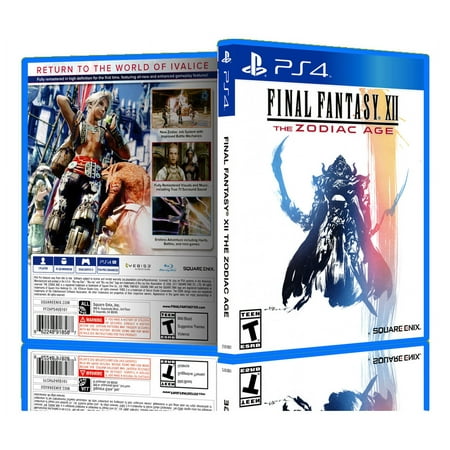 Final Fantasy XII Zodiac Age - Replacement PS4 Cover and Case. NO GAME!!