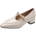 thumbnail image 1 of 2023 Primavera Nuevos zapatos Mary Jane de fondo grueso Mujer T Word con zapatos bajos Moda femenina Simple Tacones altos Zapatos femeninos 37 Gao Jinjia LED, 1 of 2