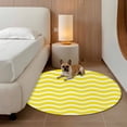thumbnail image 3 of Area Rug 36in, Yellow Striped Texture Water Ripple Floor Carpet Living Room Rug, Abstract Minimalist Wave Non-Slip Welcome Mat Indoor Rugs for Bedroom Dining Room, 3 of 9