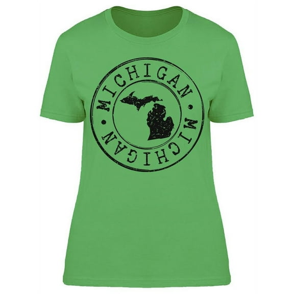 Michigan Silhouette Postal T-Shirt Women -Image by Shutterstock, Female XX-Large