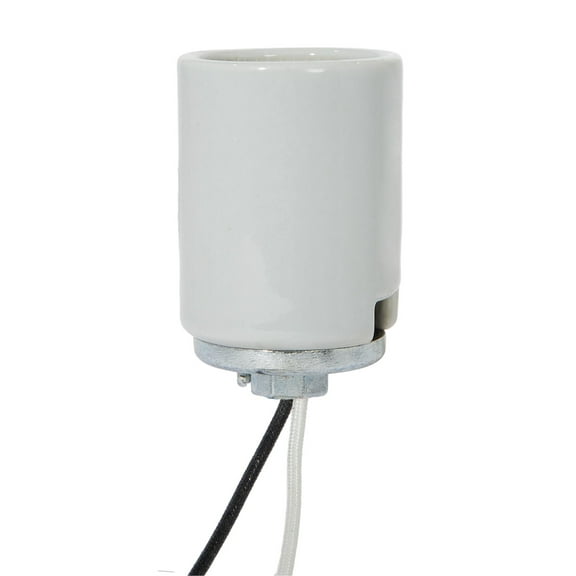 B&P Lamp E39 Mogul Heavy Duty Keyless Glazed Porcelain Socket with Wire Leads and a 4KV Pulse Rating