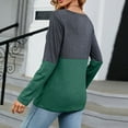 thumbnail image 6 of Edvintorg Patchwork Blouse Women Long Sleeve Fall 2025 Women's V Neck Sexy Casual Loose Fit Basic Blouse Tops Tunic Blouse, 6 of 6
