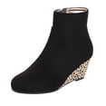 thumbnail image 2 of HKEJIAOI Bottines pour Femmes Grande Taille Bottes Plateforme Bout Rond Compensées Grande Taille Bottes Courtes, 2 of 5