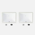 thumbnail image 2 of Stylish Undermount 20 ¾"Wx 15 ½"D White Porcelain Rectangular Bathroom Sink set of 2 P-200-2, 2 of 9